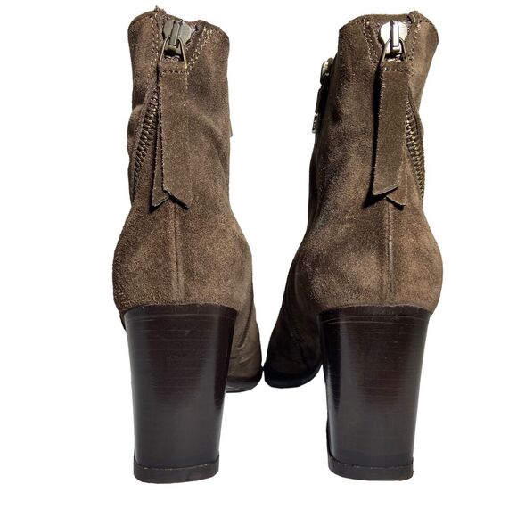 Alberto Fermani Ankle Boots Suede Brown Block Heels Women Size 6.5 EU 37 Italian - Picture 6 of 11